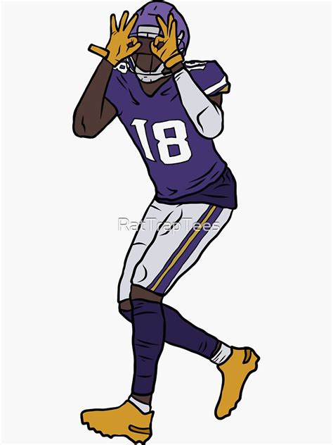 "Justin Jefferson Celebration" Sticker for Sale by RatTrapTees | Redbubble