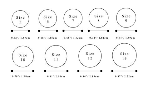 Ring Size Chart for Women & Men Printable