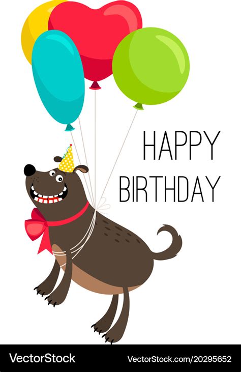 Happy birthday dog card Royalty Free Vector Image