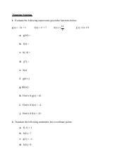 function notation worksheet.doc - Function Notation 1. Evaluate the ...