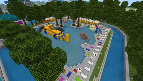 Mega Water park MCPE Map. Amusement Park - All for Minecraft PE game