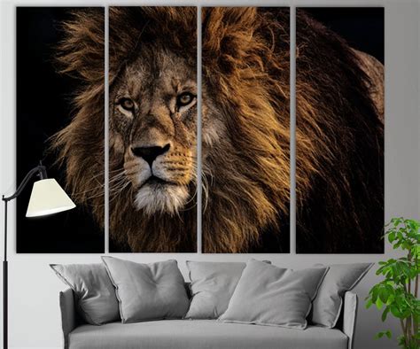 Lion Canvas Print Lion Wall Art - Etsy