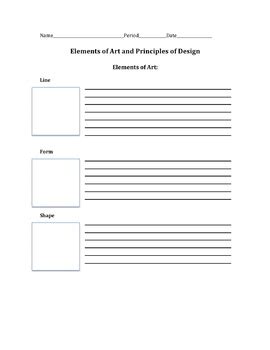 Art Elements and Principles Worksheet by Art Junkie | TPT