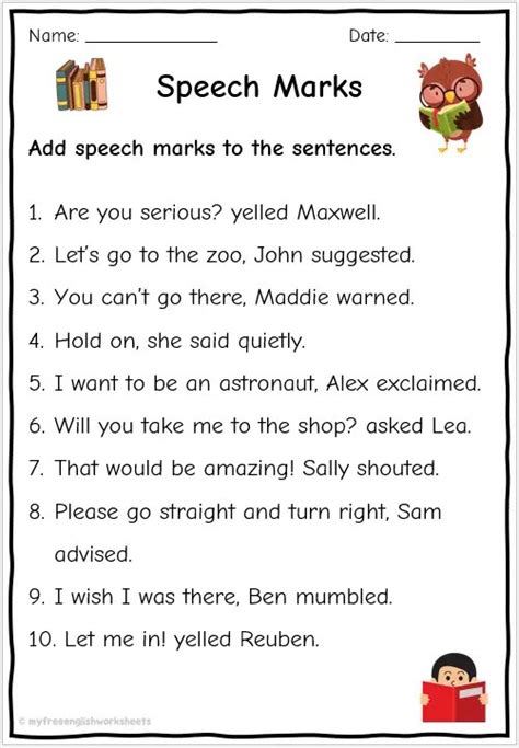 Grade 2 Speech Marks Worksheets | Free English Worksheets