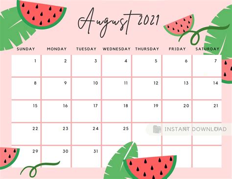 Printable August Calendar - Printable Template Calendar