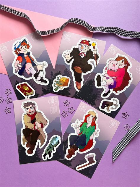 Gravity Falls Characters - Small Sticker Sets | mangomilkstudio