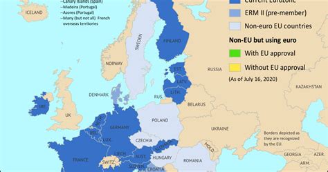 Which Countries Use the Euro in 2020? (Map of the Eurozone) - Political ...