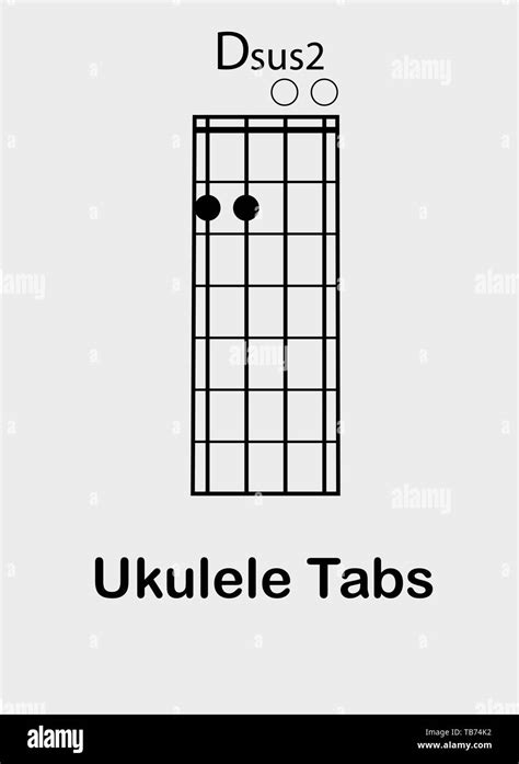 Ukulele tabulator with D sus2 chord, vector illustration Stock Vector ...