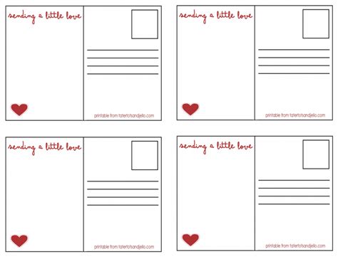 Adorable Valentine Postcards - Free Printables Heart Cards