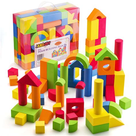 Foam Building Blocks – 108 Piece EVA Foam Brick Gift Playset for ...