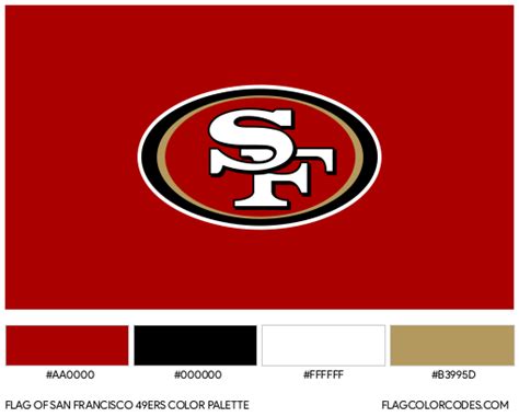 San Francisco 49ers flag color codes