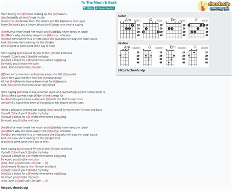 Chord: To The Moon & Back - tab, song lyric, sheet, guitar, ukulele ...