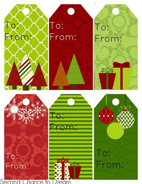 Second Chance To Dream - Free Printable Gift Tags & Gift Card Holders ...