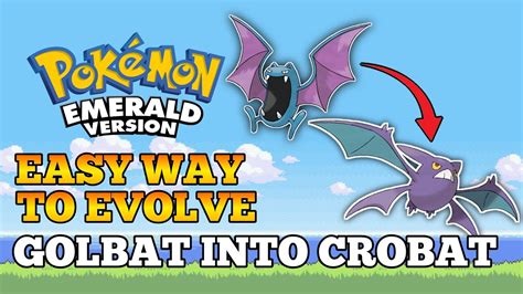 Pokemon Emerald - How To Evolve Golbat Into Crobat | Hoen Pokedex - YouTube