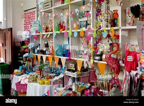 St Ives, Cornwall, UK - April 3 2017: Colourful homeware items for sale ...