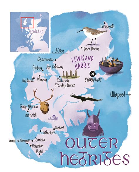 Outer Hebrides | World map travel, Illustrated map, Travel magazines