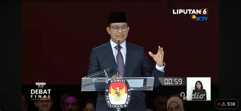 Debat Capres Kelima : Capres Nomor Urut 01 Anies Baswedan Gunakan ...