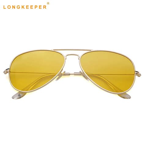 Classic Pilot Yellow Lens Sunglasses Men Night Vision Driving ...