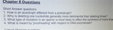 Solved Short Answer questions 1. How is an auxotroph | Chegg.com