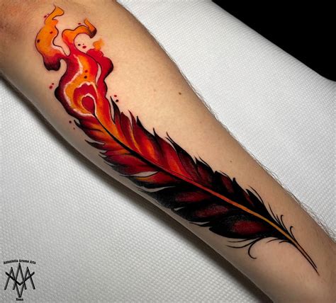 Phoenix feather tattoo by AntoniettaArnoneArts on DeviantArt