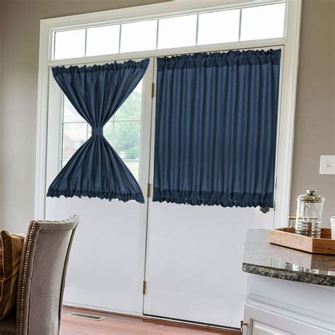 French Door Curtains Thermal Insulated Blackout Curtain Rod Door Window ...