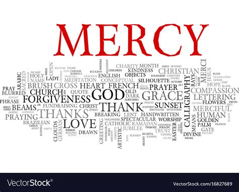 Mercy word cloud concept Royalty Free Vector Image