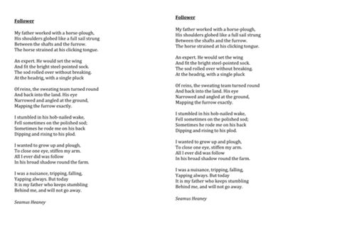 Seamus Heaney - 'Follower' poem | Teaching Resources