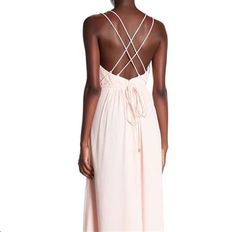 Lumier | Dresses | Lumier Strappy Back Vneck Dress Nwt Blush M | Poshmark