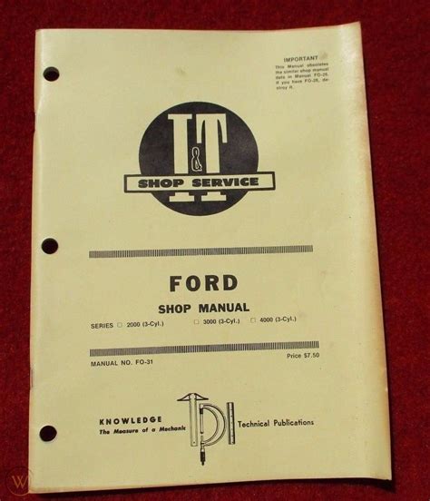 Ford Tractor 2000 3000 Three Cylinder Service Manual NOS NEW | #1884531394