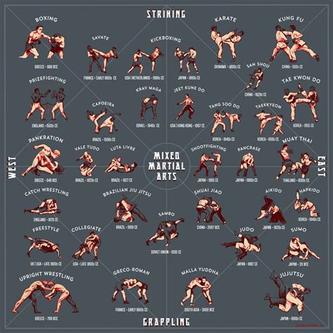 Mixed Martial Arts: A Style Guide (dark color) | Martial arts sparring ...