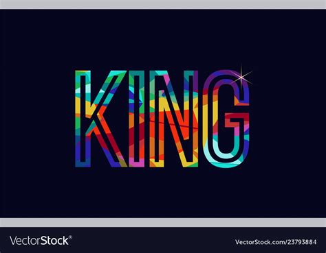 King word typography design in rainbow colors logo