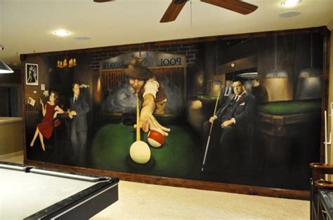 Pool/Billiard Theme Mural: "The Hustler" Basement Idea - fantastic Idea ...