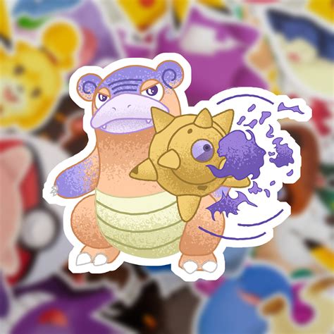 Shiny Galarian Slowbro Vinyl Pokemon sticker Pokemon | Etsy