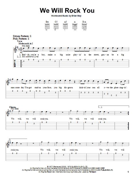 We Will Rock You by Queen - Easy Guitar Tab - Guitar Instructor