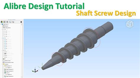 Alibre Design Tutorial How to Make Extruder Conical Screw Shaft - YouTube