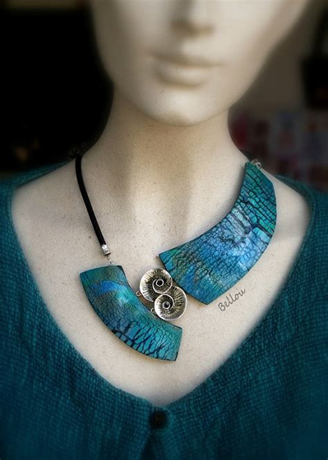 Asymmetrical Polymer Clay Necklaces by Bellou - The Beading Gem's Journal