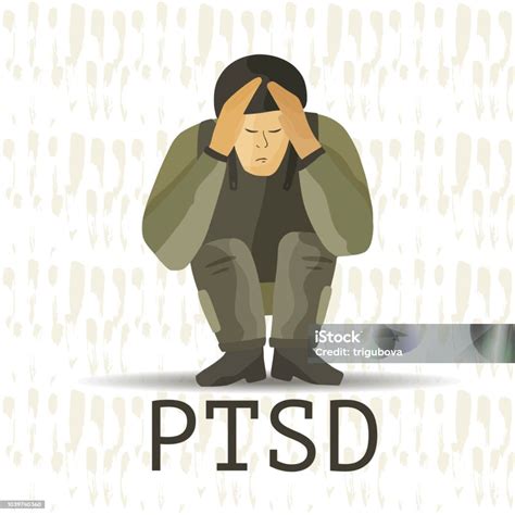 Ptsd Post Traumatic Stress Disorder Vector Illustration Stock ...