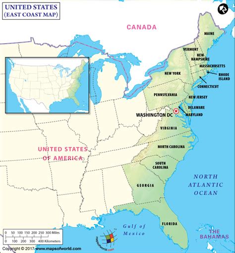 Us East Coast Political Map - United States Map