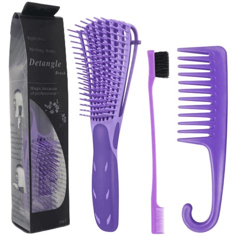 Large Purple Detangling Brush for Curly Afro Thick Wavy Hair Wet and ...