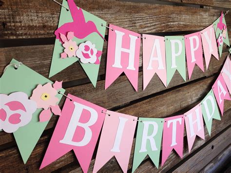 Floral Birthday Banner - Floral Banner Floral Birthday Decorations ...