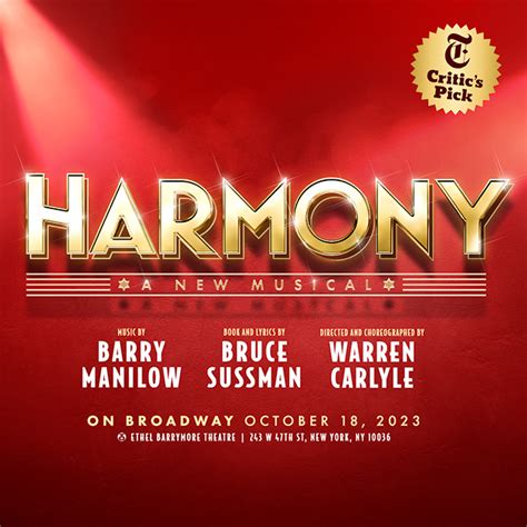 Barry Manilow and Bruce Sussman’s HARMONY Will Transfer to Broadway in ...