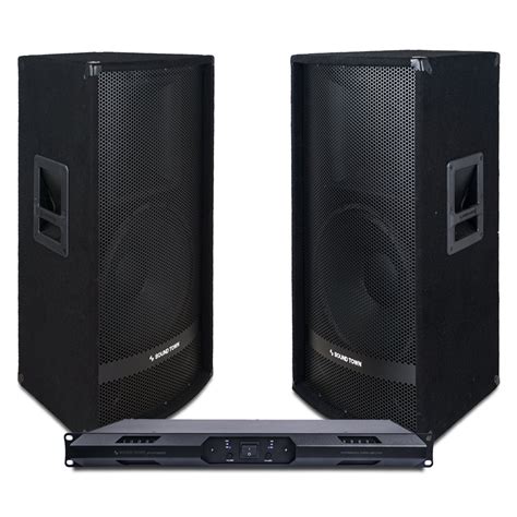 Sound Town Professional PA Speaker System with Two 15” Passive PA ...