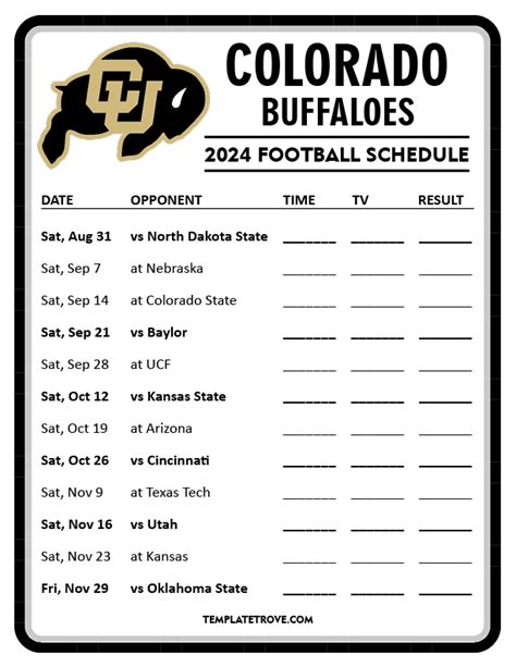 Colorado Buffs Football Schedule 2024 - Rubie Mahalia