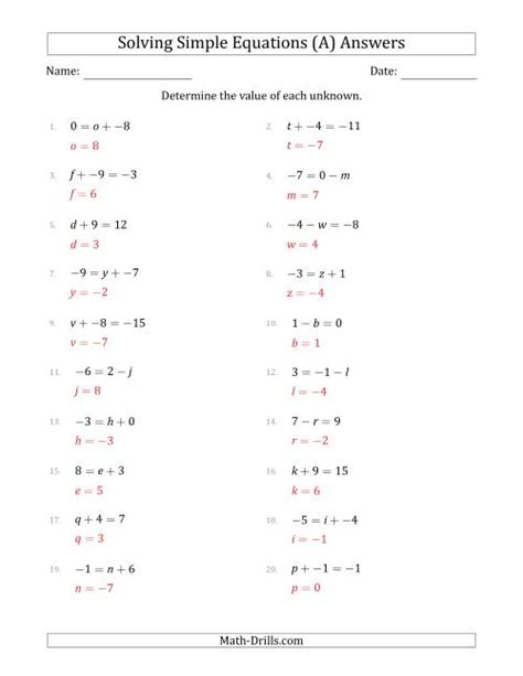 Math Worksheets Equations With Variables On Both Sides - Olivia ...