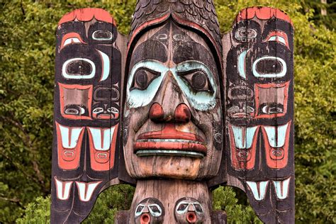 Fog Woman Totem Pole Detail in Ketchikan, Alaska - Encircle Photos