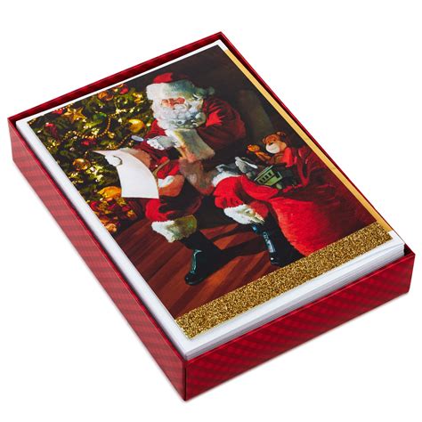 Santa Claus With Toy Sack Christmas Cards, Box of 18 - Boxed Cards ...