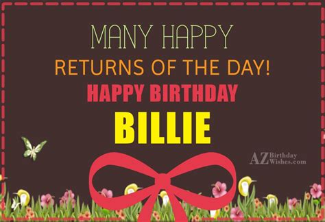 Happy Birthday Billie - AZBirthdayWishes.com