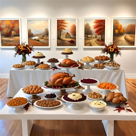 Food as Art - Thanksgiving Feast at an Art Gallery - AI Generated ...