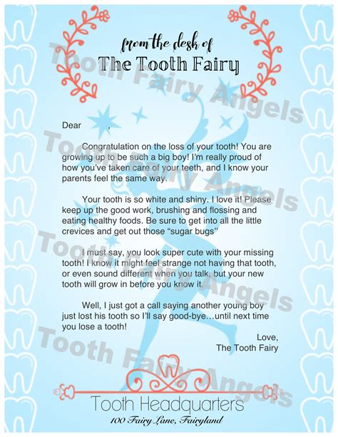 Tooth Fairy Angels Letters | Tooth Fairy Angels