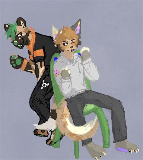 Two bros + froggy chair (Art by me) : r/furry